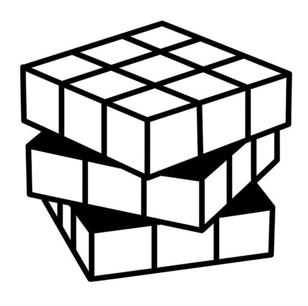 Rubik yazdırılabilir kolay Boyama Sayfası