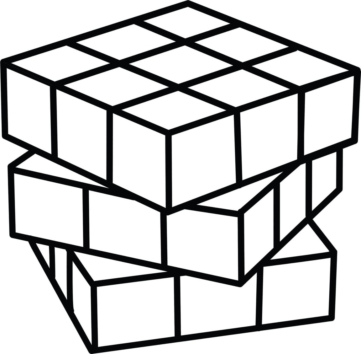 Rubik yazdırılabilir temel Boyama Sayfası