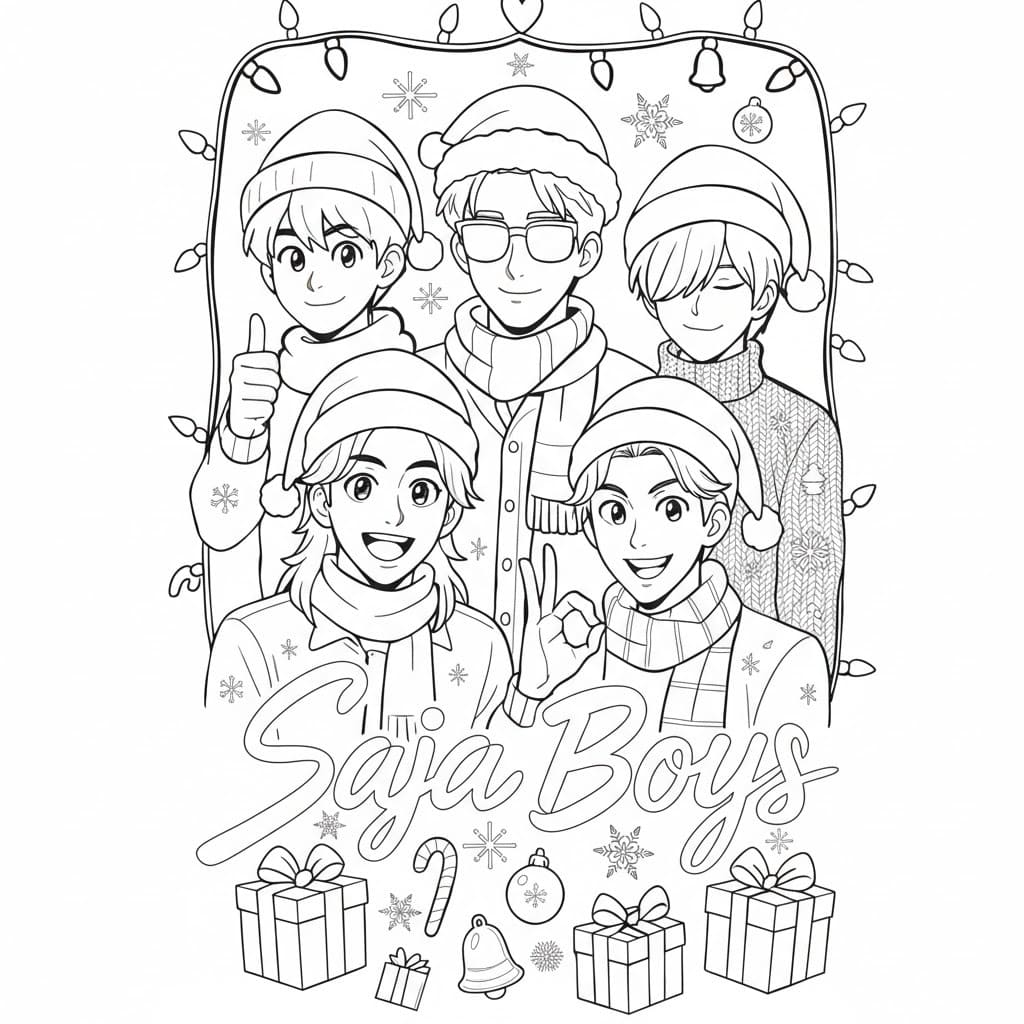 Saja Boys Ücretsiz Boyama Sayfası