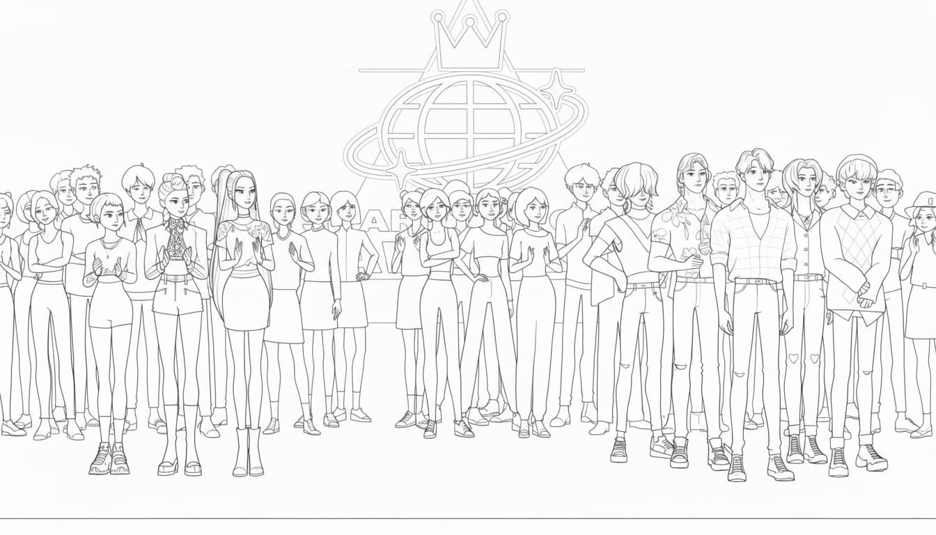 Saja Boys Yazdırılabilir Boyama Sayfası