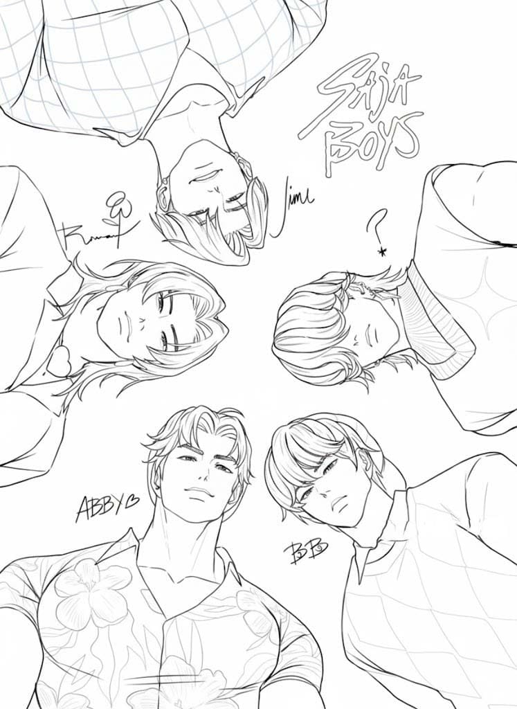 Saja Boys resim Temel Boyama Sayfası