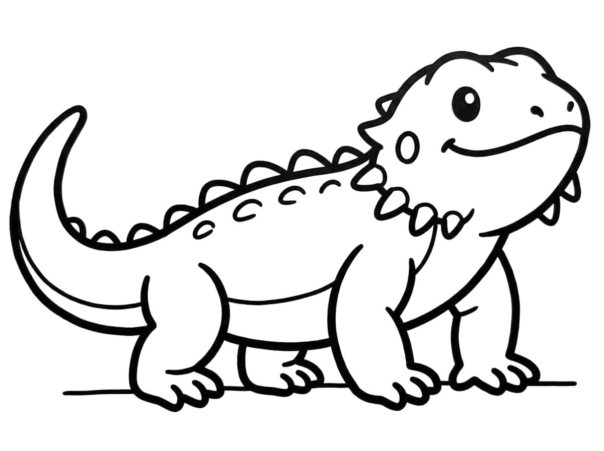 Sakallı Ejderha Görüntü Boyama Sayfası