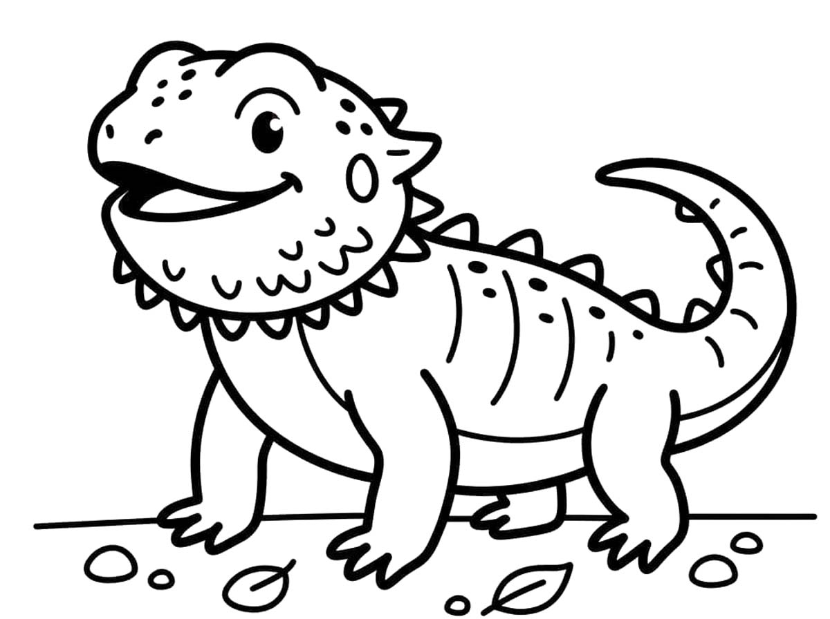 Sakallı Ejderha ücretsiz Boyama Sayfası