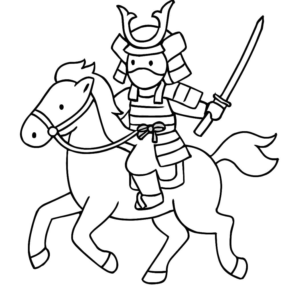Samuray Ücretsiz Boyama Sayfası