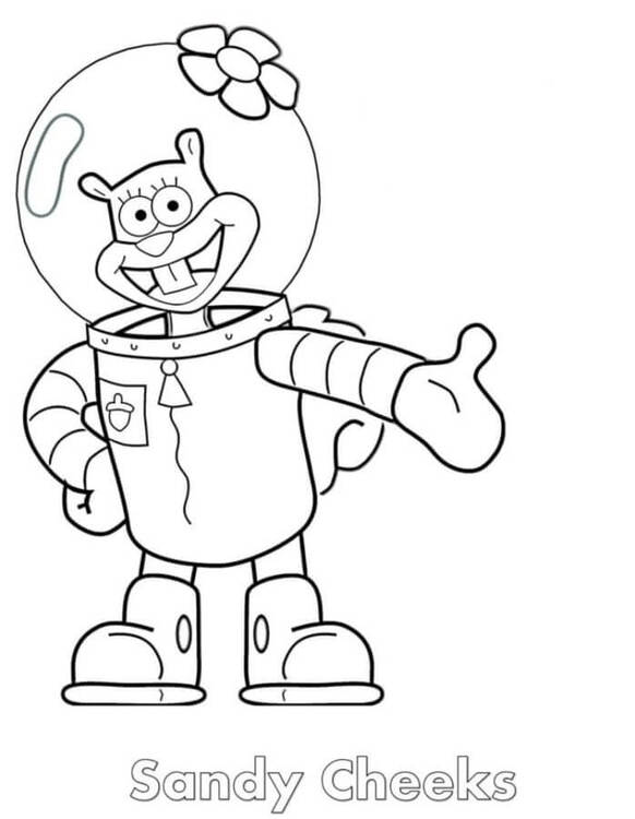 Sandy Cheeks Mükemmel çiz Boyama Sayfası