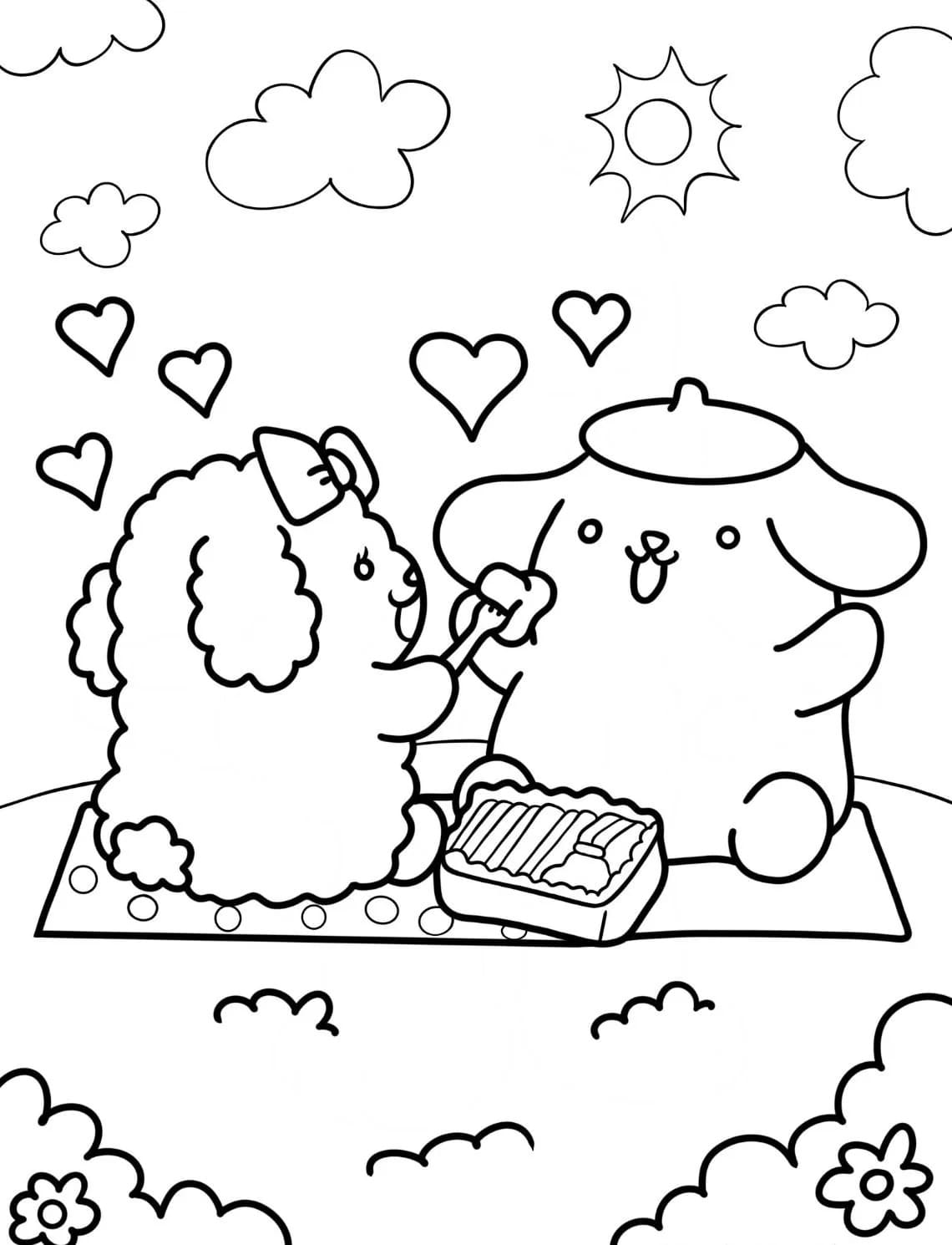 Sanrio çocuklar için kolay Boyama Sayfası