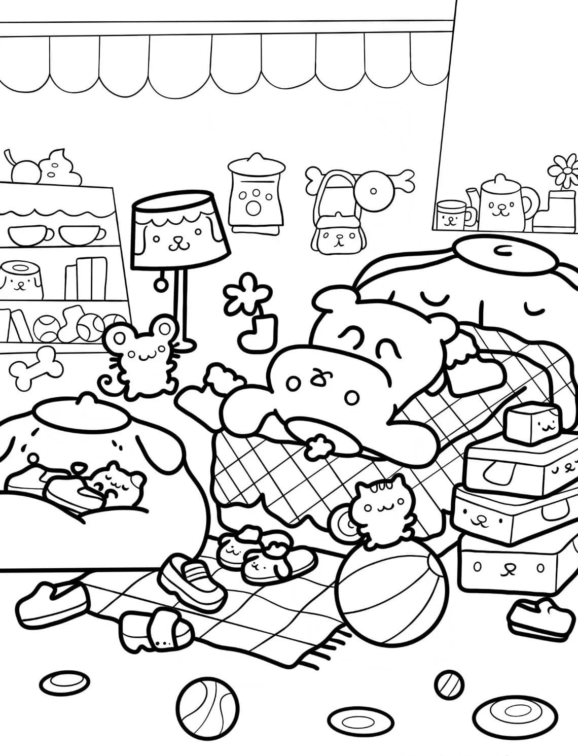 Sanrio çocuklar için Boyama Sayfası