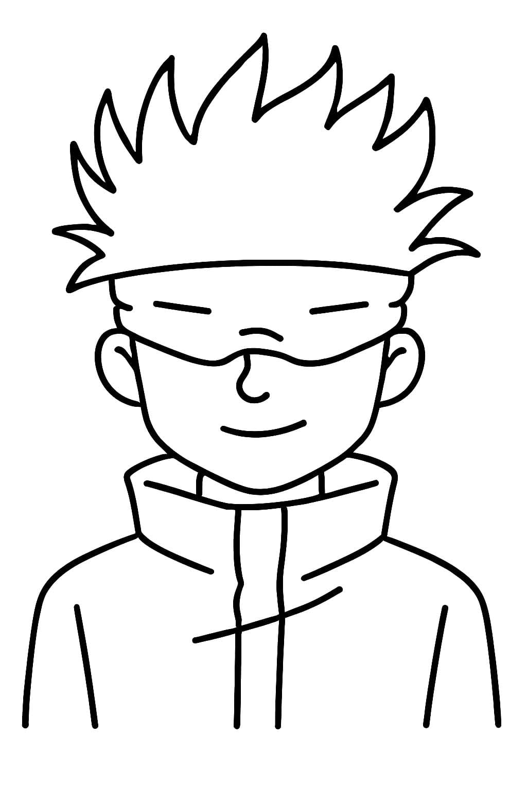 Satoru Gojo Ücretsiz Boyama Sayfası