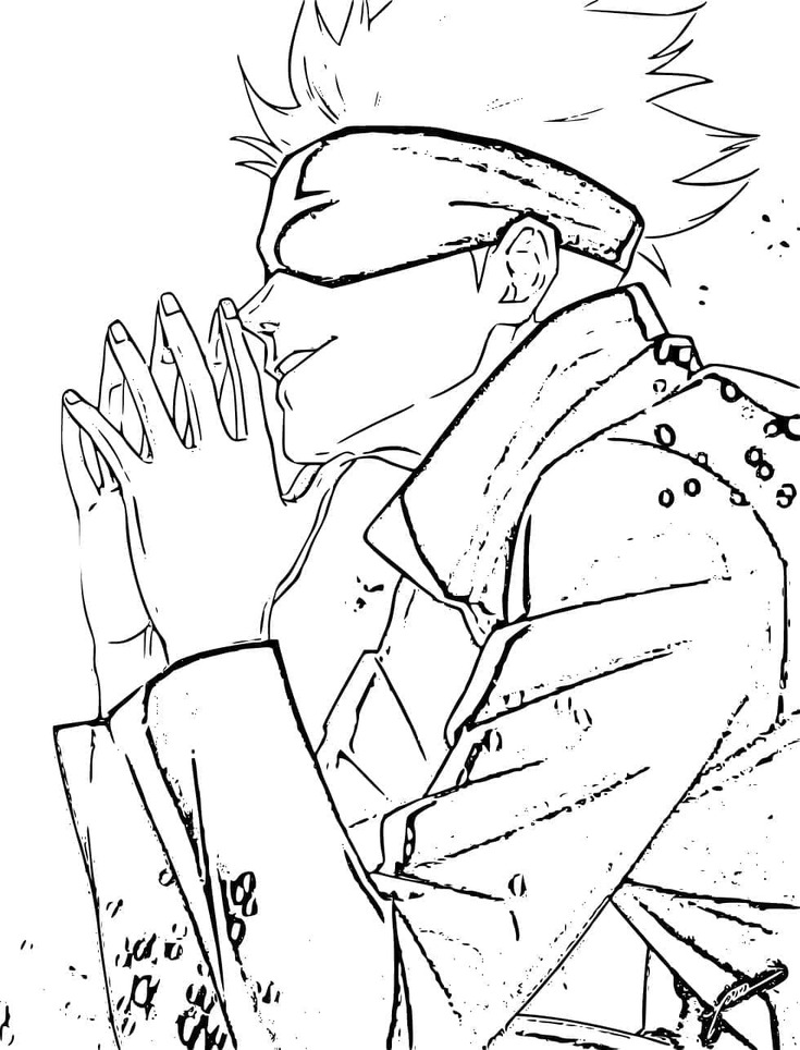 Satoru Gojo Yazdırılabilir Boyama Sayfası