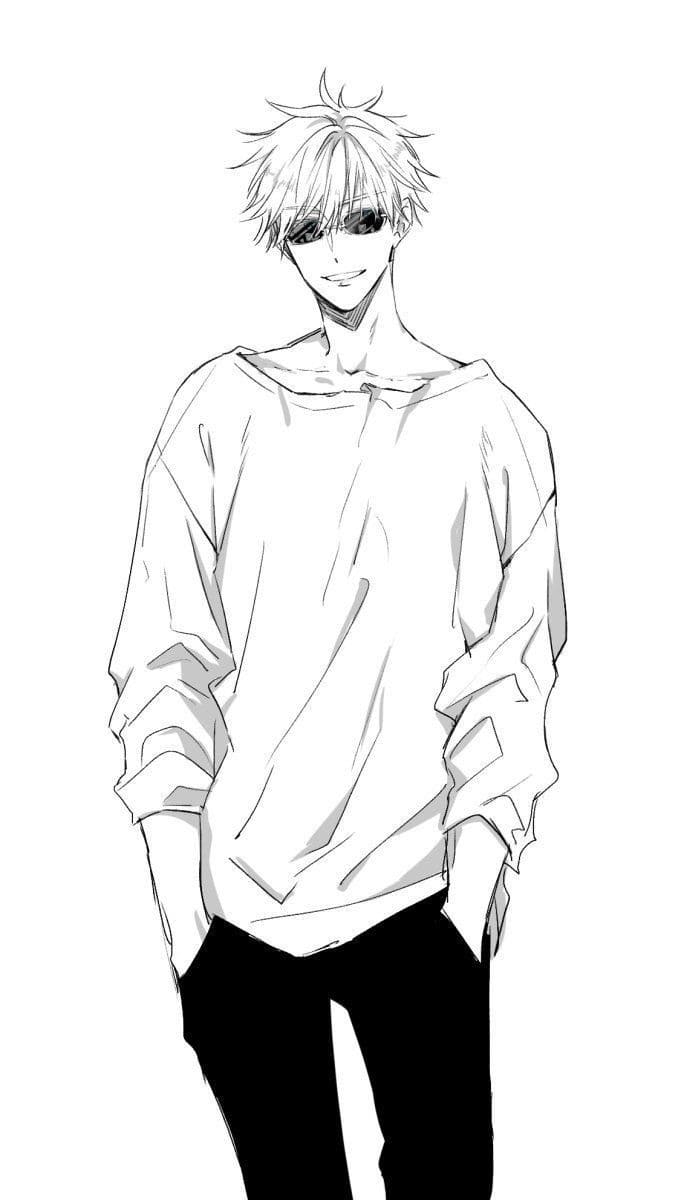 Satoru Gojo çocuklar için temel Boyama Sayfası