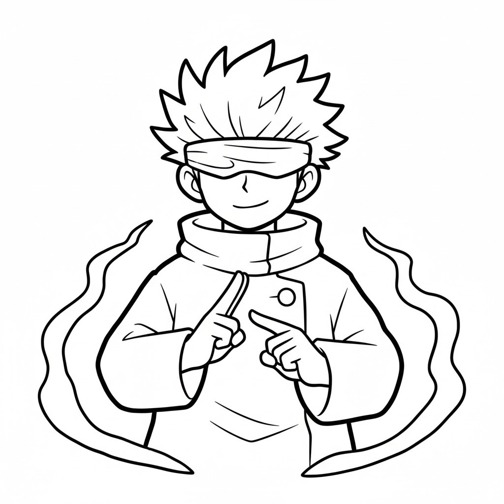 Satoru Gojo çocuklar için Boyama Sayfası