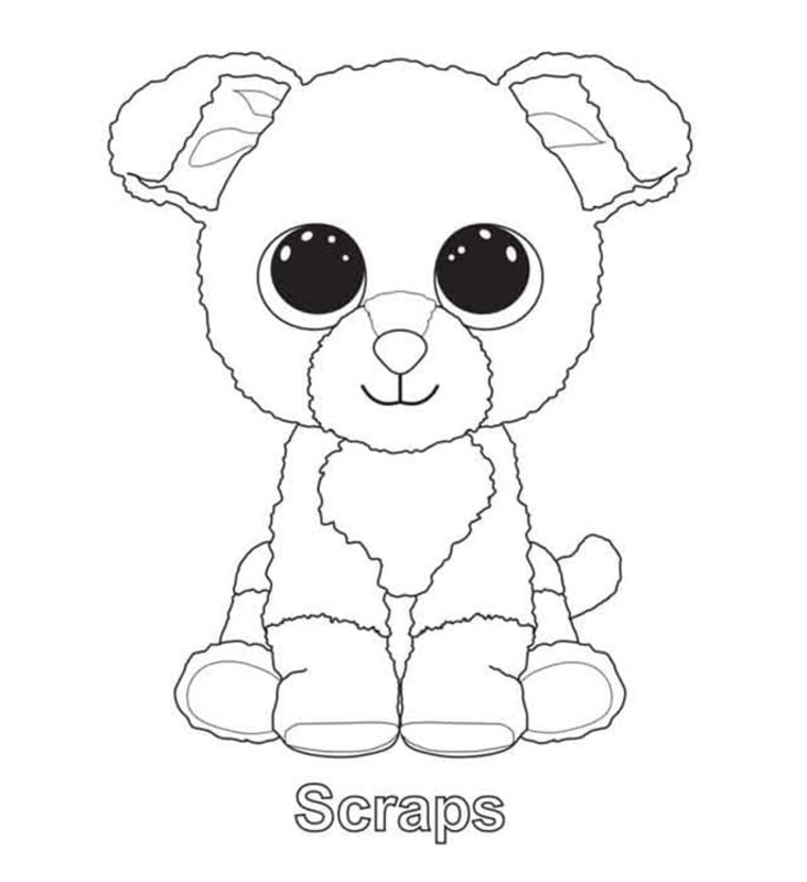Scraps Köpek Beanie Boos Çiz Boyama Sayfası