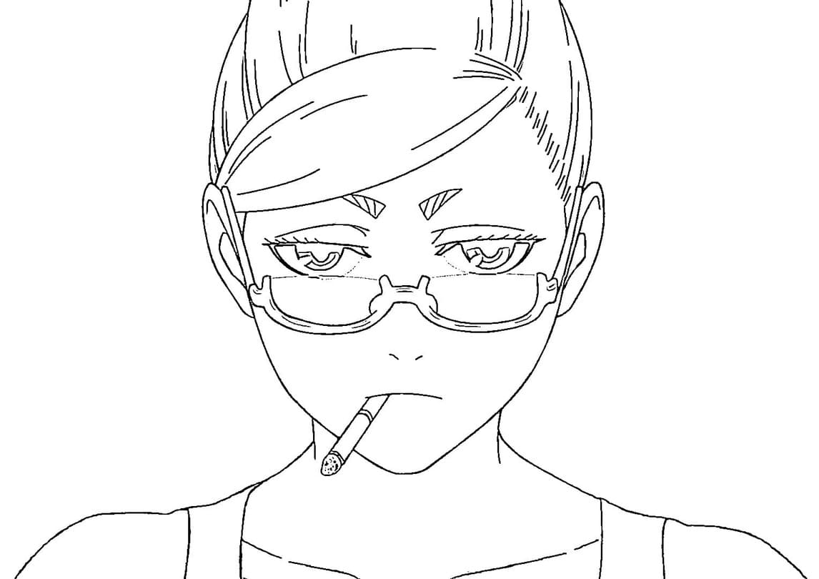 Seiko Ayase Dandadan'ı çiz Boyama Sayfası