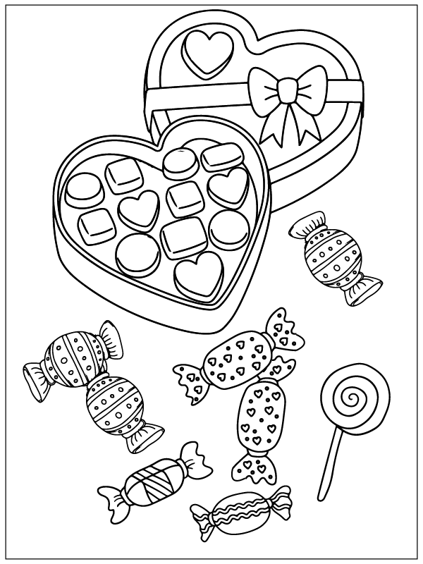 Şeker ücretsiz Boyama Sayfası