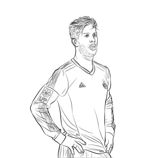 Sergio Ramos'un Kafası Var Boyama Sayfası