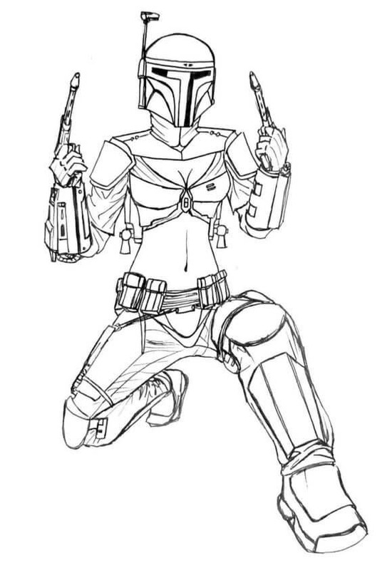 Serin Mandalorian resim Boyama Sayfası
