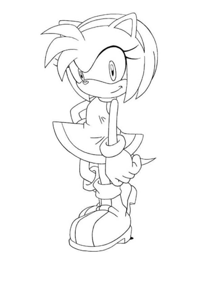 Sevimli Amy Rose Boyama Sayfası