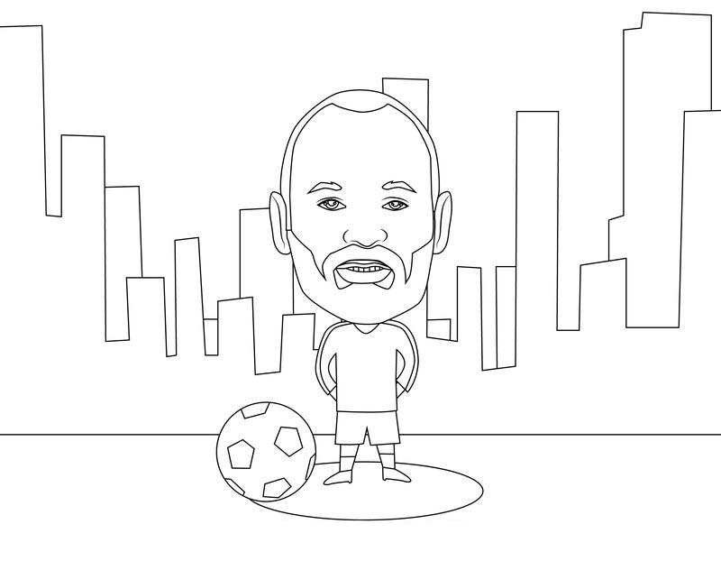 Sevimli Andrés Iniesta Boyama Sayfası