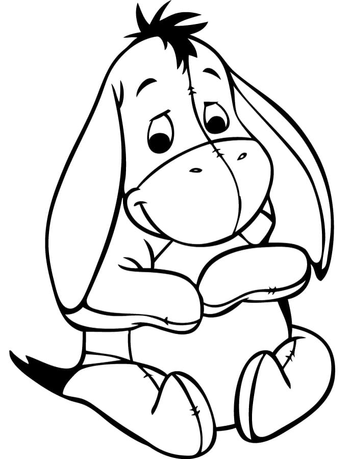 Sevimli Eeyore çizimi ücretsiz Boyama Sayfası