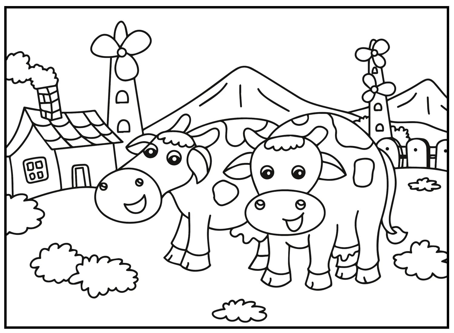 Sevimli Hayvan Çizimi Kolay Boyama Sayfası