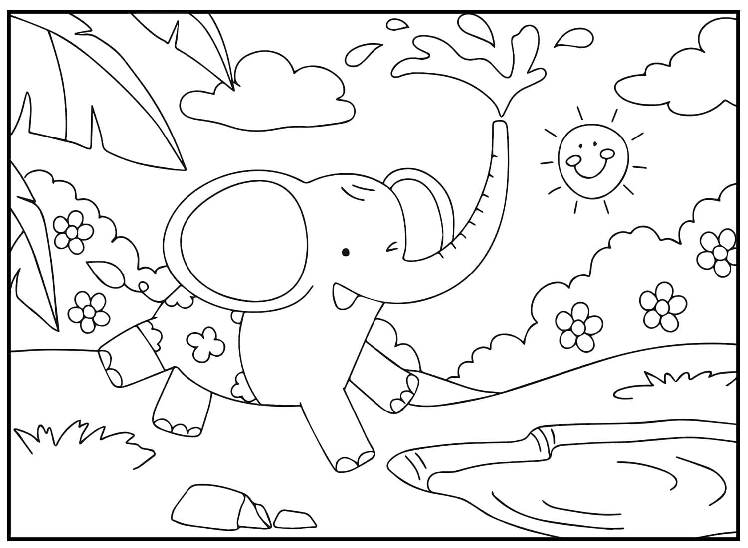 Sevimli Hayvan Çizimi ücretsiz Boyama Sayfası