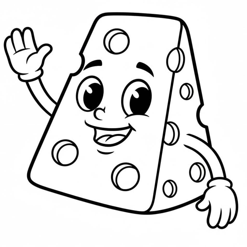 Sevimli Peynir çizmek Boyama Sayfası