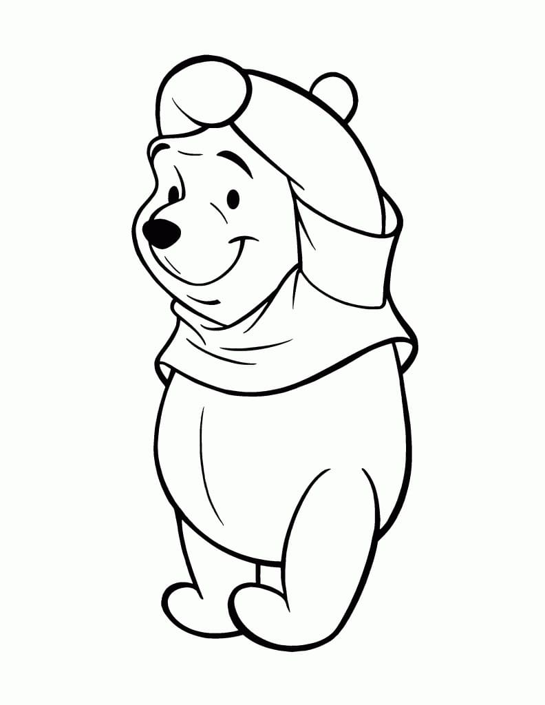 Sevimli Pooh'u çiz Boyama Sayfası