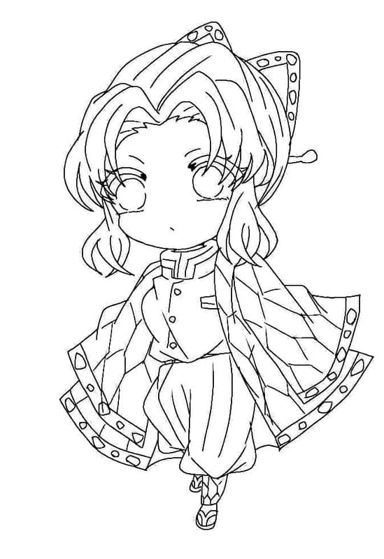 Shinobu Kocho Yazdırılabilir Boyama Sayfası