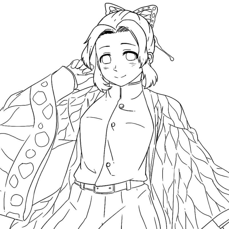 Shinobu Kocho çocuklar için ücretsiz Boyama Sayfası