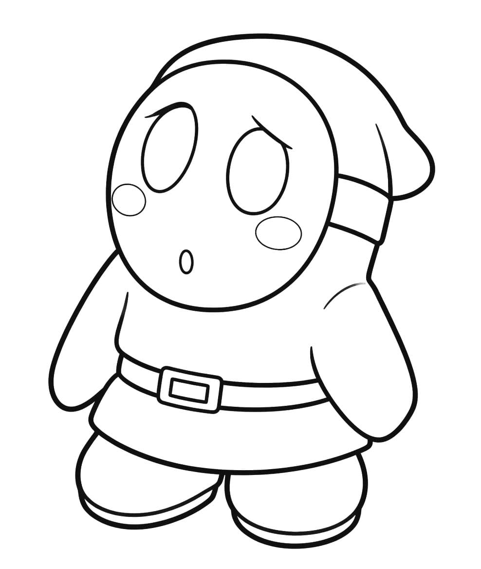 Shy Guy Çizim Boyama Sayfası