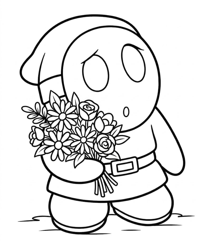 Shy Guy yazdırılabilir Boyama Sayfası