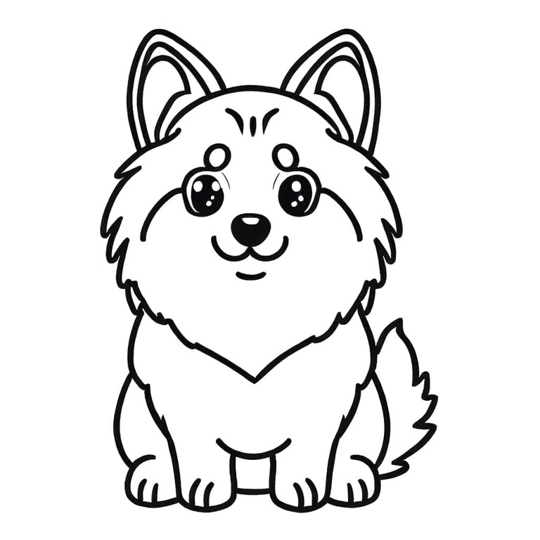 Sibirya kurdu sevimli Boyama Sayfası