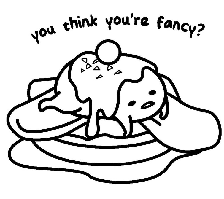 Şık Gudetama'yı çiz Boyama Sayfası