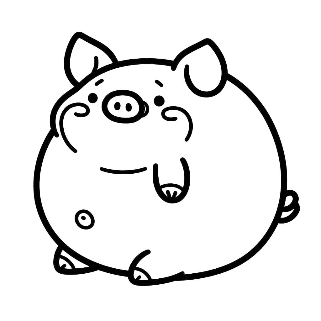 Şişman Domuzu Çiz Boyama Sayfası