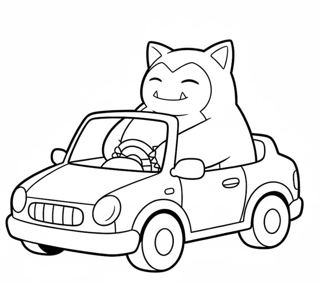 Snorlax Pokémon Çizim görüntüsü Boyama Sayfası