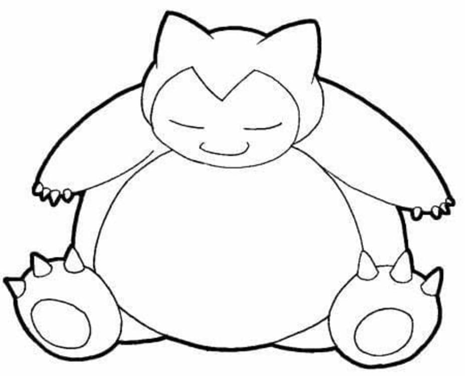 Snorlax ücretsiz yazdırılabilir çiz Boyama Sayfası