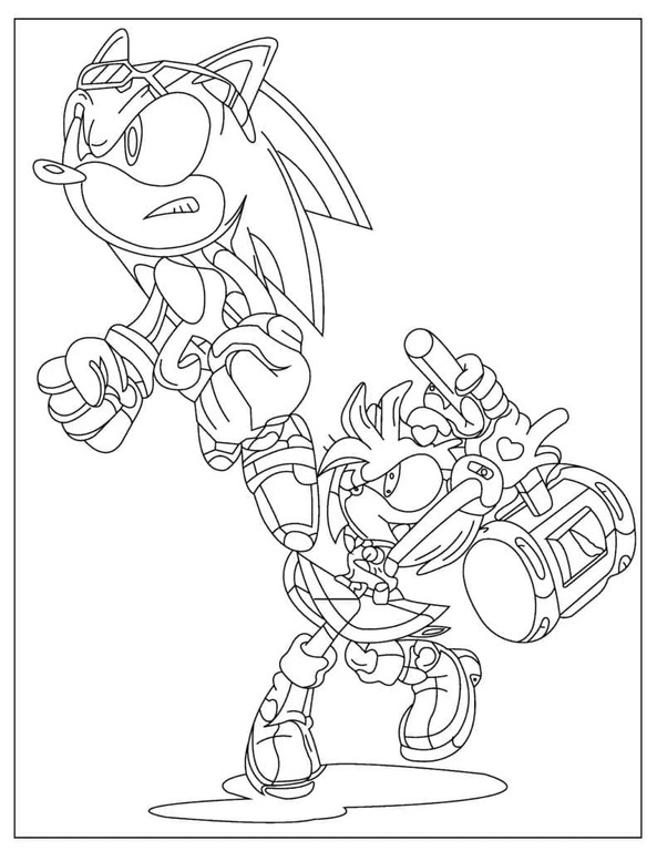 Sonic ve Amy Rose Boyama Sayfası