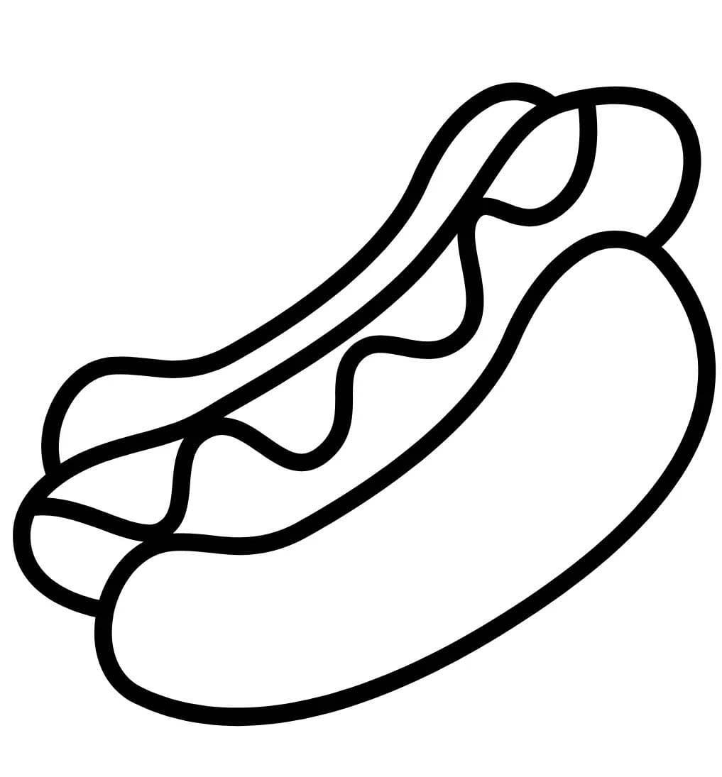 Sosisli Sandviç Çiz Boyama Sayfası