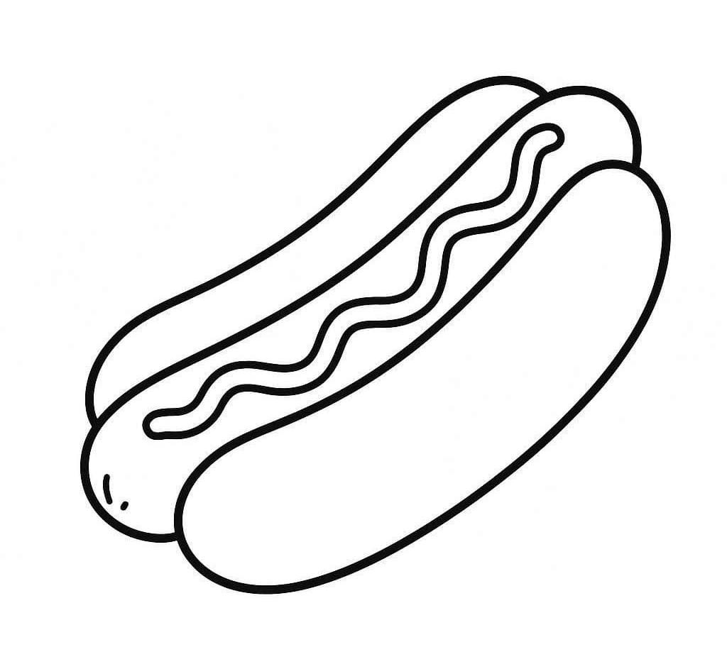 Sosisli Sandviç Ücretsiz Yazdırılabilir Boyama Sayfası