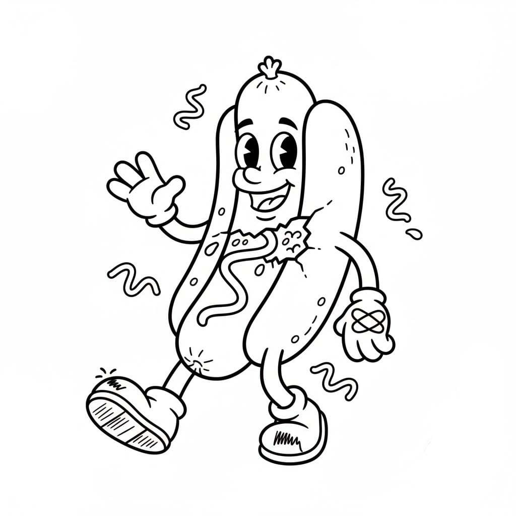 Sosisli Sandviç Ücretsiz Boyama Sayfası