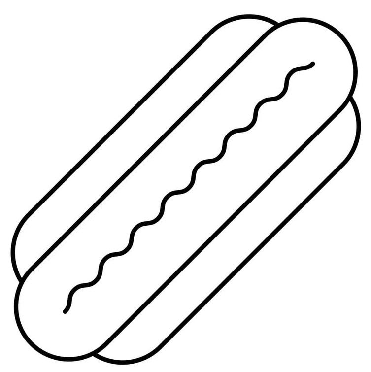 Sosisli Sandviç çocuklar için basit Boyama Sayfası