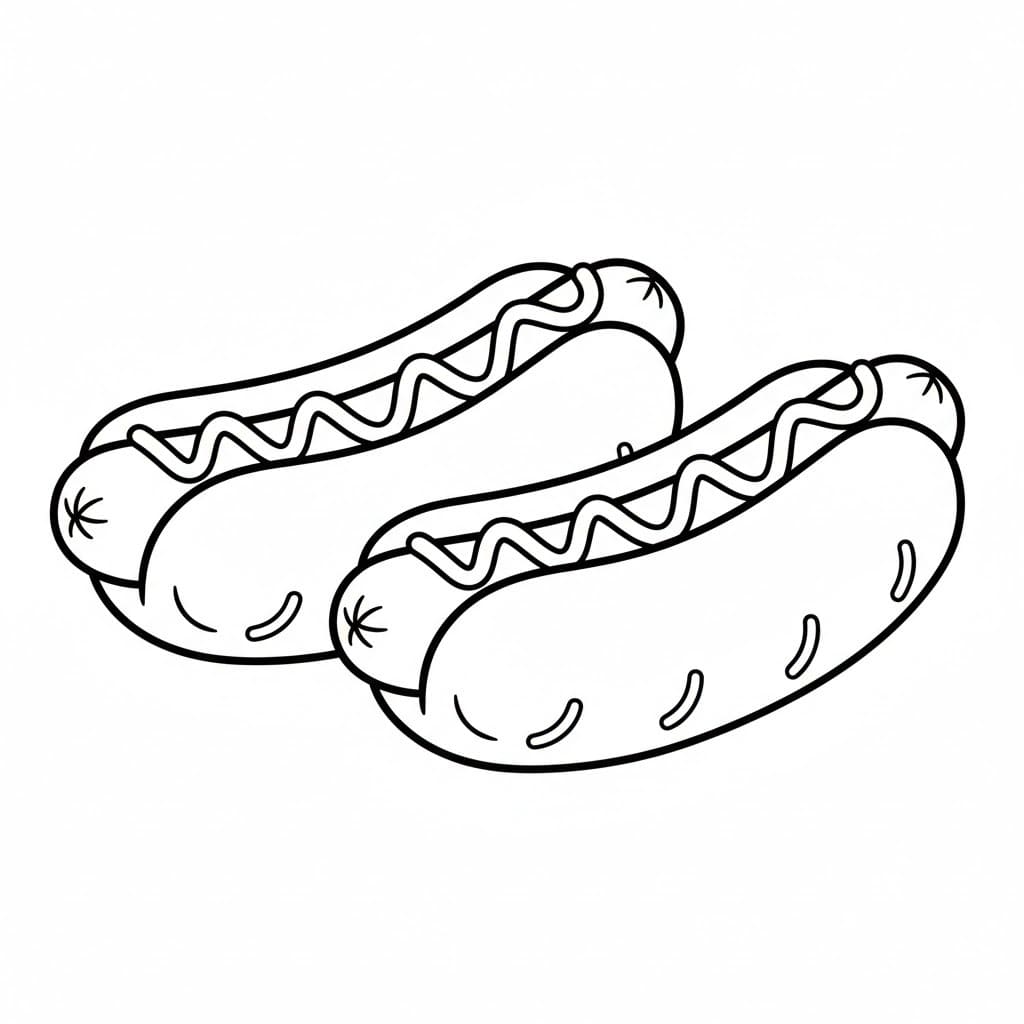 Sosisli Sandviç çocuklar için ücretsiz yazdırılabilir Boyama Sayfası