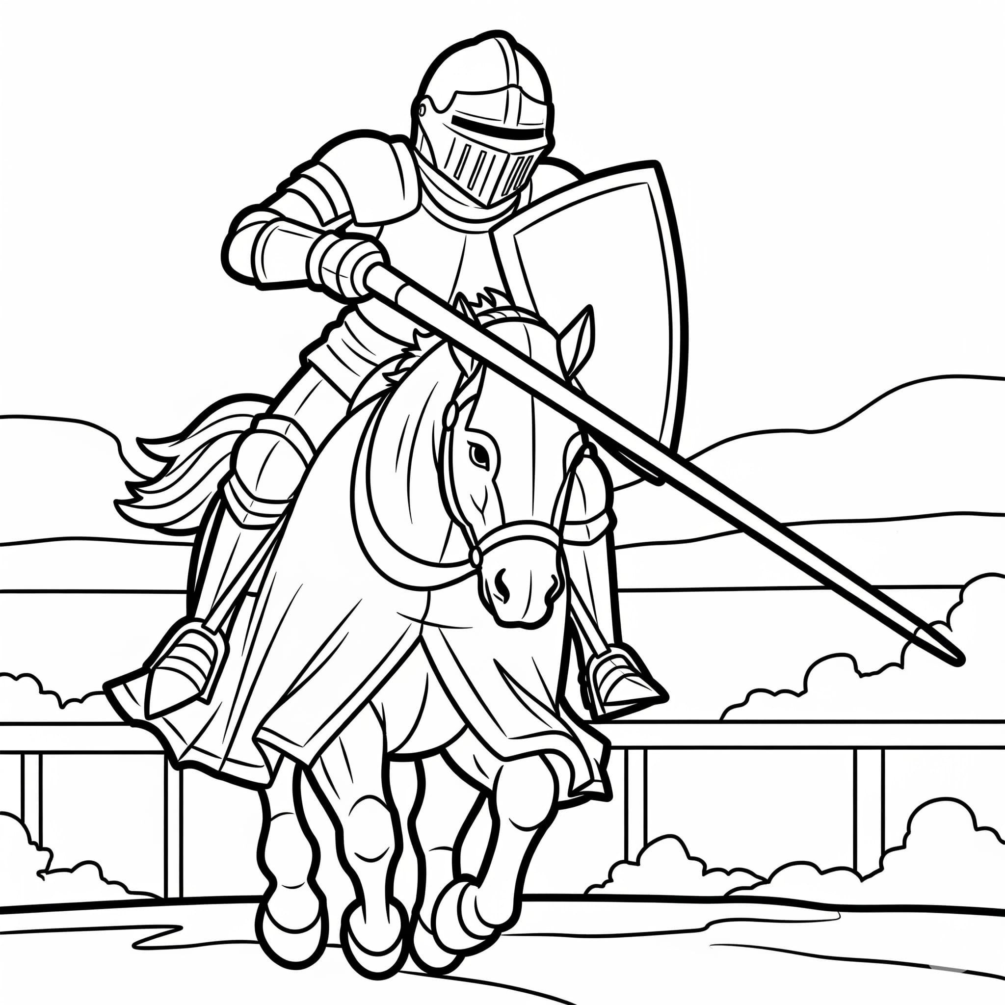 Şövalye çocuklar için ücretsiz yazdırılabilir Boyama Sayfası