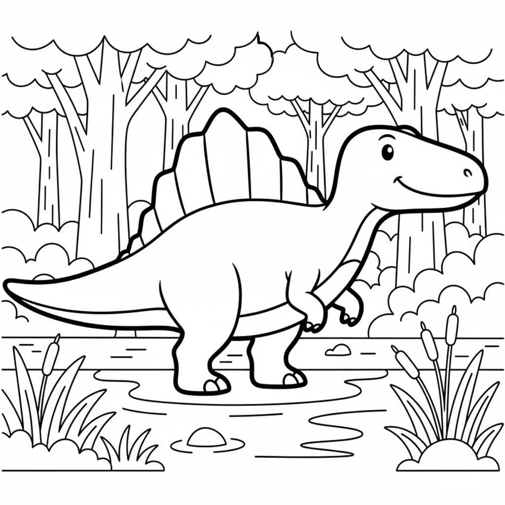 Spinosaurus Yazdırılabilir Çiz Boyama Sayfası