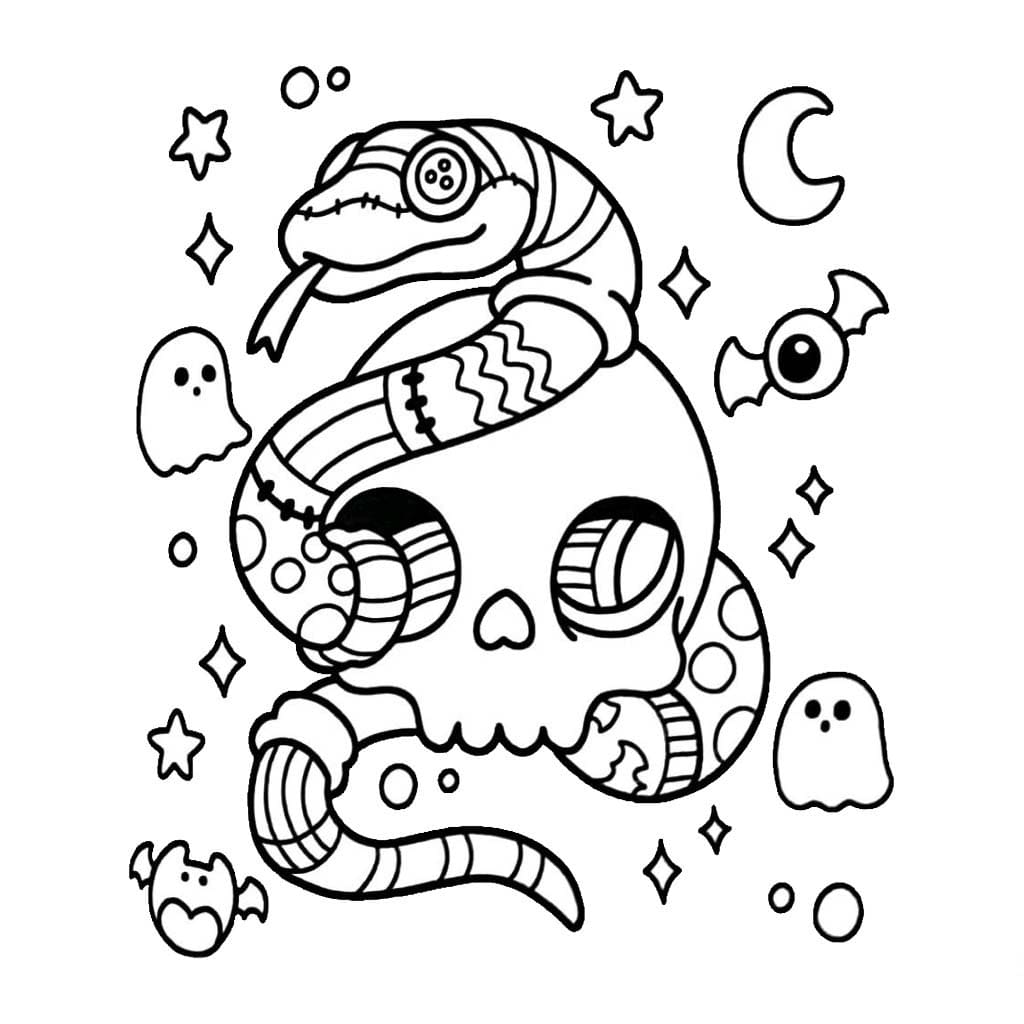 Spooky Cutie Yi çok basit çizim Boyama Sayfası