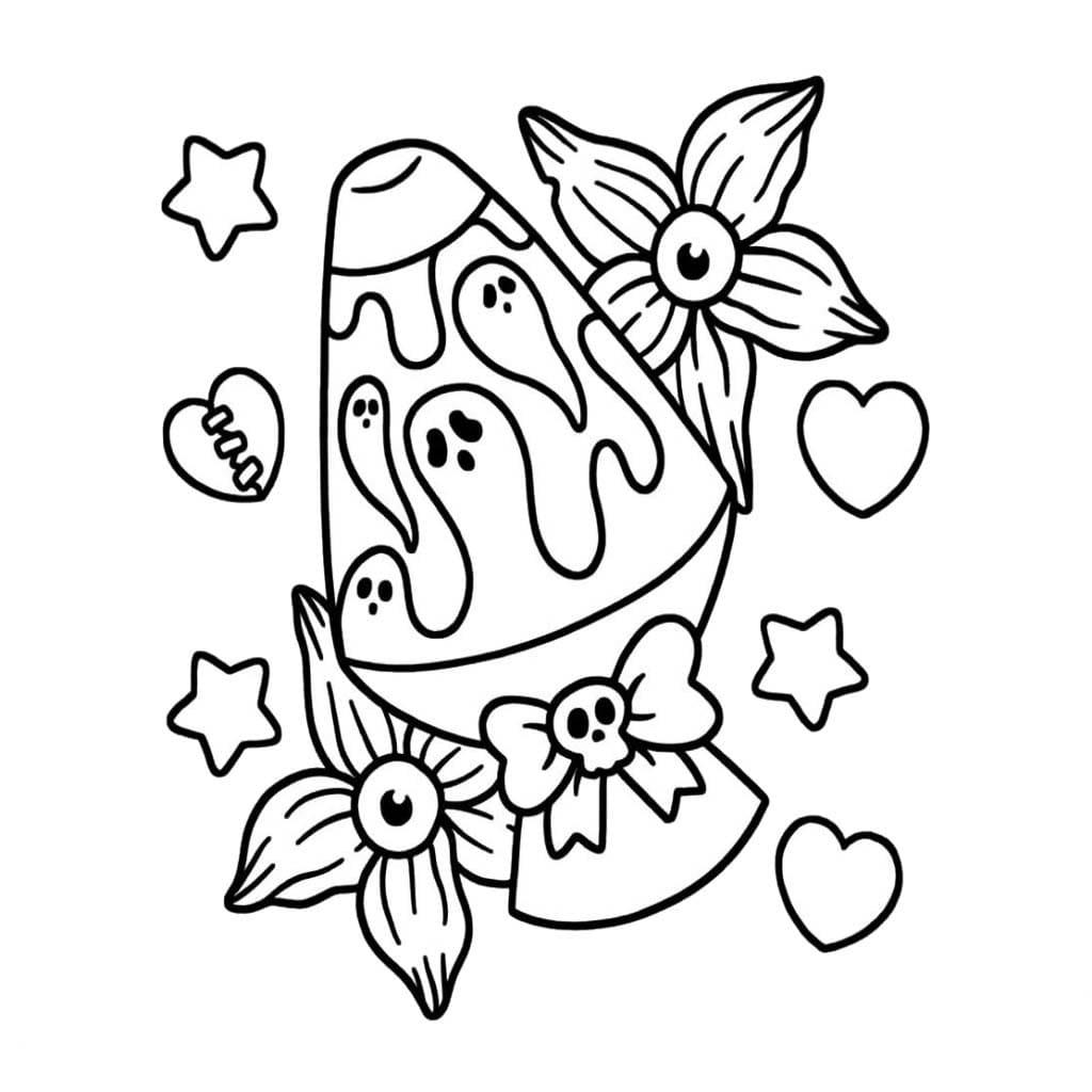 Spooky Cutie'nin temel çiz Boyama Sayfası