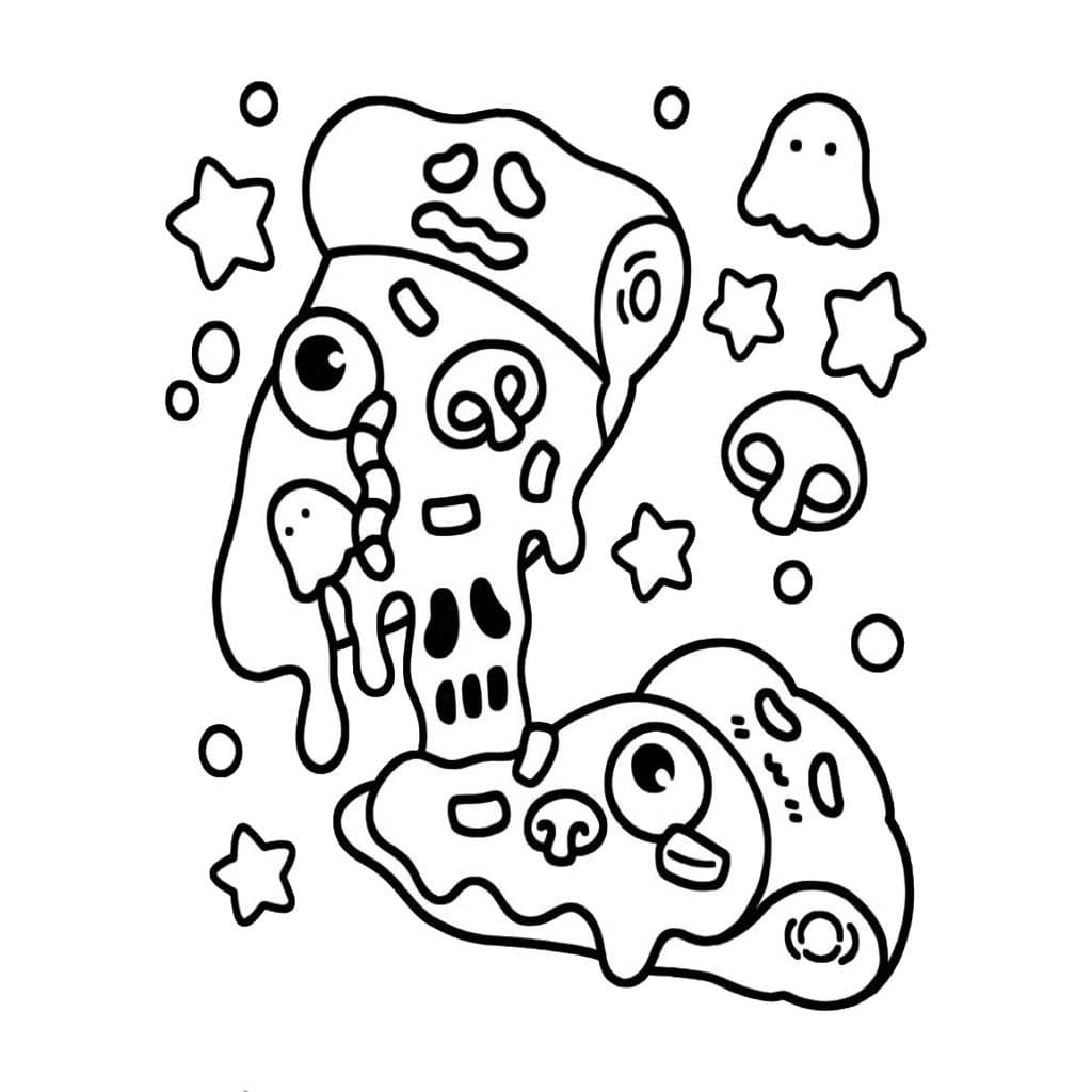 Spooky Cutie'yi basit çiz Boyama Sayfası