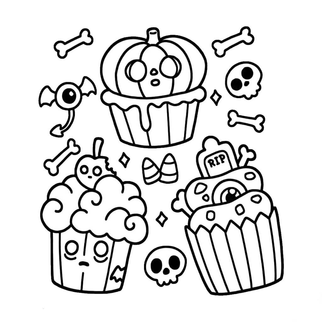 Spooky Cutie'yi çok basit çizin Boyama Sayfası