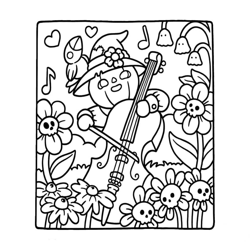 Spooky Cutie'yi çok basit Boyama Sayfası