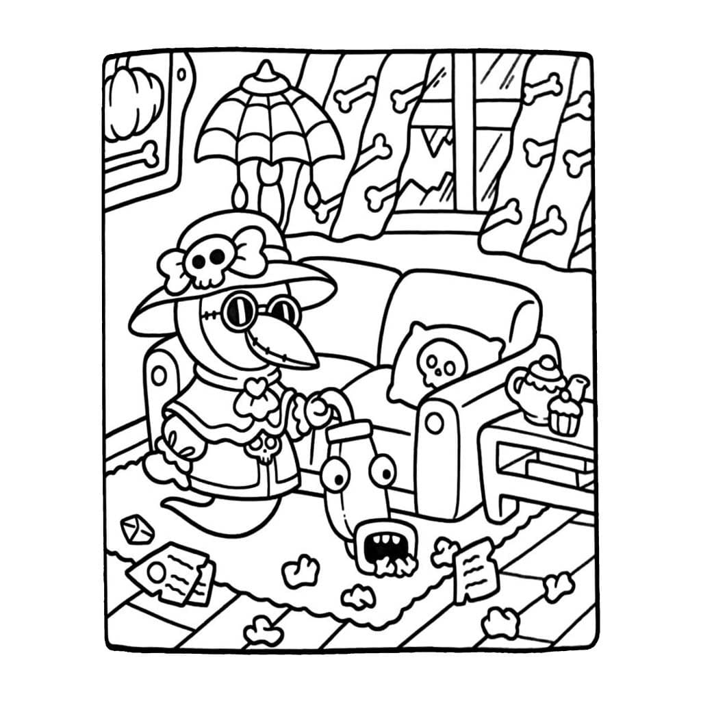 Spooky Cutie'yi çok kolay Boyama Sayfası